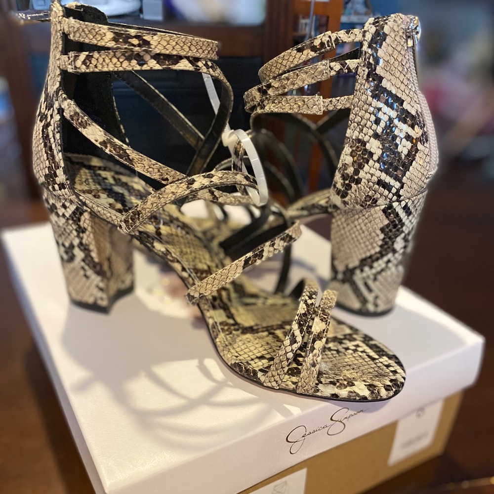 Ivy’s Closet Jessica Simpson Neutral Python Shoes